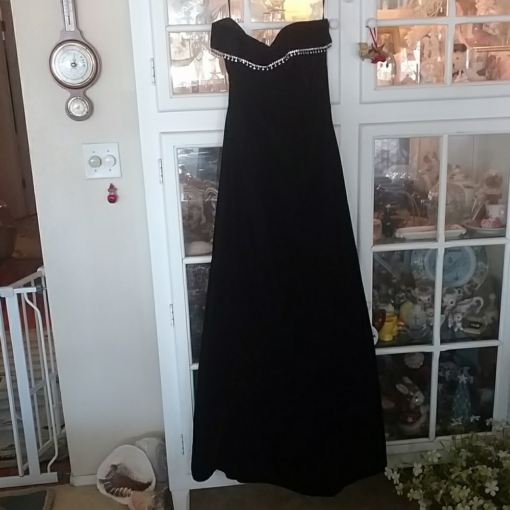 Black velvet gown
